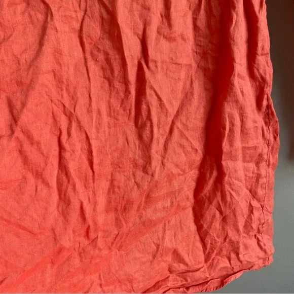 J. Jill Love Linen 100% linen Orange/coral Button-Up Shirt - Picture 7 of 7